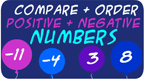 compare and order Positive and Negative Numbers - balloon pop 