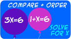 Solve for X - Balloon Pop ALgebra math game