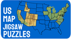 5 US state map jigsaw puzzle geography games